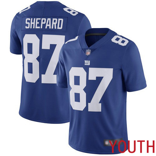 Youth New York Giants #87 Sterling Shepard Royal Blue Team Color Vapor Untouchable Limited Player Football NFL Jersey->youth nfl jersey->Youth Jersey